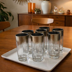 Dorothy Thorpe SILVER FADE Highball Glasses 5 5/8” VTG MCM Barware Set of 6