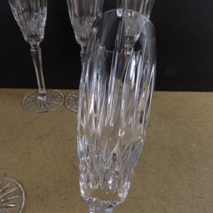 6 Mikasa Crystal Old Dublin Champagne Flutes Glasses 8-7/8″ Tall VGC
