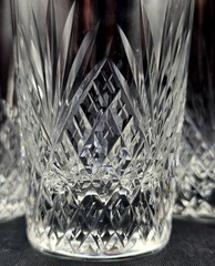 3 American Brilliant Period Strawberry Diamond & Fan Cut Juice Glass 3-3/4″ ABP