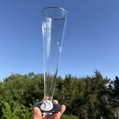 Hand Blown Still Glass Clear Glass Elegant Made in Romania 9 1/2”