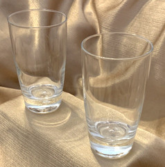 Bormioli Rocco Italy LUNA Bubble in Bottom Glass Tumblers 2pc EXC Condition