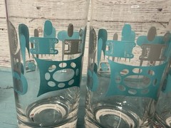 Vintage Anchor Hocking Blue Heaven Tumblers Xs 3 NICE