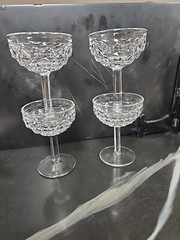 Lot Of 4 Fostoria American Champagne Tall Sherbet Martini Clear Glass