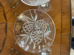 Set Of 3 Shannon Cut Crystal Designs Of Ireland Margarita Wine Glasses