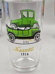 Vintage Mid-Century Hazel Atlas Antique Automobiles 24 oz Glass Tumbler Set of 4