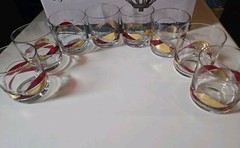 8x Double Old Fashioned Glasses La Fleur by Monarch Crystal Made in Romania
