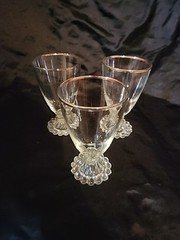 Vintage BERWICK-BOOPIE GOLD By ANCHOR HOCKING 4″ Water Juice Goblet – Set Of 3