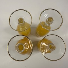 Set of 4 Interglass Italian Marbled Yellow Prince of Florence Champagne Flutes