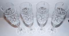 FABULOUS NIB SET OF 4 RALPH LAUREN CRYSTAL ASTON 9 3/8″ CHAMPAGNE FLUTES