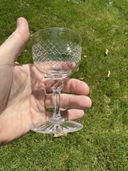 Dorflinger Diamond Border Pattern Wine Glass (es) American Brilliant Cut Glass
