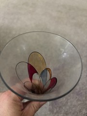 Lot Of 6x Colorful Mosiac Luminescence Flute Champagne Glasses Rare HTF