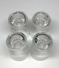 Set of 4 Vintage Footed Cordial Liquer Glasses Controlled Bubbles