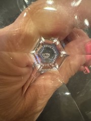 Johann Haviland (4) Clear Crystal Wedding Ring 7.9oz Wine/Goblet W Platinum Trim