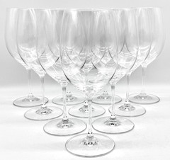 SET OF 10 RIEDEL VIVANT CLASSIC 9in RED WINE GLASSES, EXCELLENT CONDITION