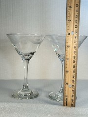 Mid Century Classic Swanky Wavy Line Polka Dots Vintage Martini Glass Barware