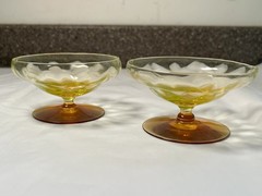 Antique Lonaconing, Maryland, Utility Glass Company Sherbet Glasses Pair