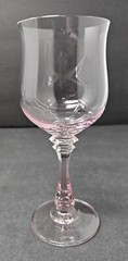 Set Of 3 American Stemware Princeton Pink Blown Glass Water Wine Glasses