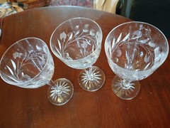3 KOSTA-BODA ROSA water goblets 7″ EUC