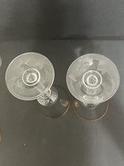 Mikasa Jamestown Wine Glass Gold Rim 9 1/8″ Tall Set of 2 Austria Bell Shape