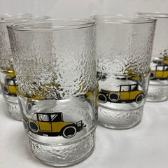 HOYA Crystal Tumbler Classic Car 5pcs set 11×6.5cm/4.33×2.55″ 260ml/8.83oz HOYA