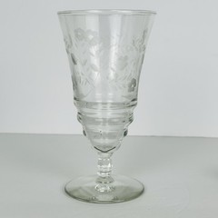 VTG Libbey Rock Sharpe HALIFAX Clear Etched Crystal 6.5″ Footed Iced Tea Glass