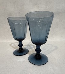 VTG Lenox Antique Dark Blue Wine Glasses Sherbet Cordials Stemmed 5″ Set of 2