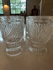Vtg/Dansk Bohemian Cocktail/Juice Glasses, Embossed Leaf/Art Glass/MCM/Set Of 6