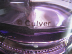 1 MCM Vintage Culver 22K Gold Trim PURPLE! Coffee Mug CHICAGO 4″ Signed VGC