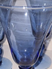 Mikasa Domain Blue Water Goblet Handblown Glass 8″ Vintage 1998