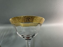 7 Tiffin Franciscan Rambler Rose 4 1/2 x 3 Stems Gold Rim Optic Sherbet Wine ?