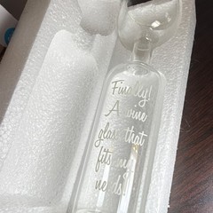 BigMouth Inc. Novelty Hand Blown Wine Bottle Glass 750mL 11.5″ Tall Clear