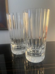 (2x Lot) Baccarat Harmonie Highball Tumbler Clear Crystal Glass 14cm 5.5”