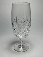 Vintage Crystal Iced Tea Glass Mikasa Criss-Cross Pattern with Fans 6.75”