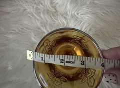 Vintage Indiana Glass Iridescent Amber «Harvest Grape» Goblet 5” Marigold