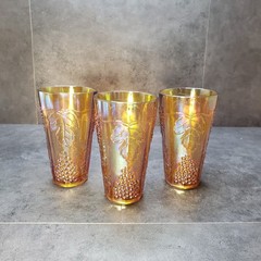Vintage Indiana Glass Harvest Grape Marigold Iridescent Carnival Glasses