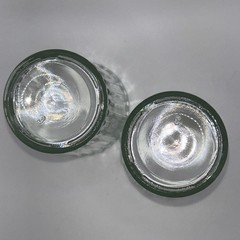 2 Anchor Hocking Olivia Isabella Tumblers Barware 6” Tall Ribbed & Beaded