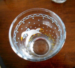 Farm Country Goose Highball Tumbler (s) 16 oz. Glass Anchor Hocking Blue White !