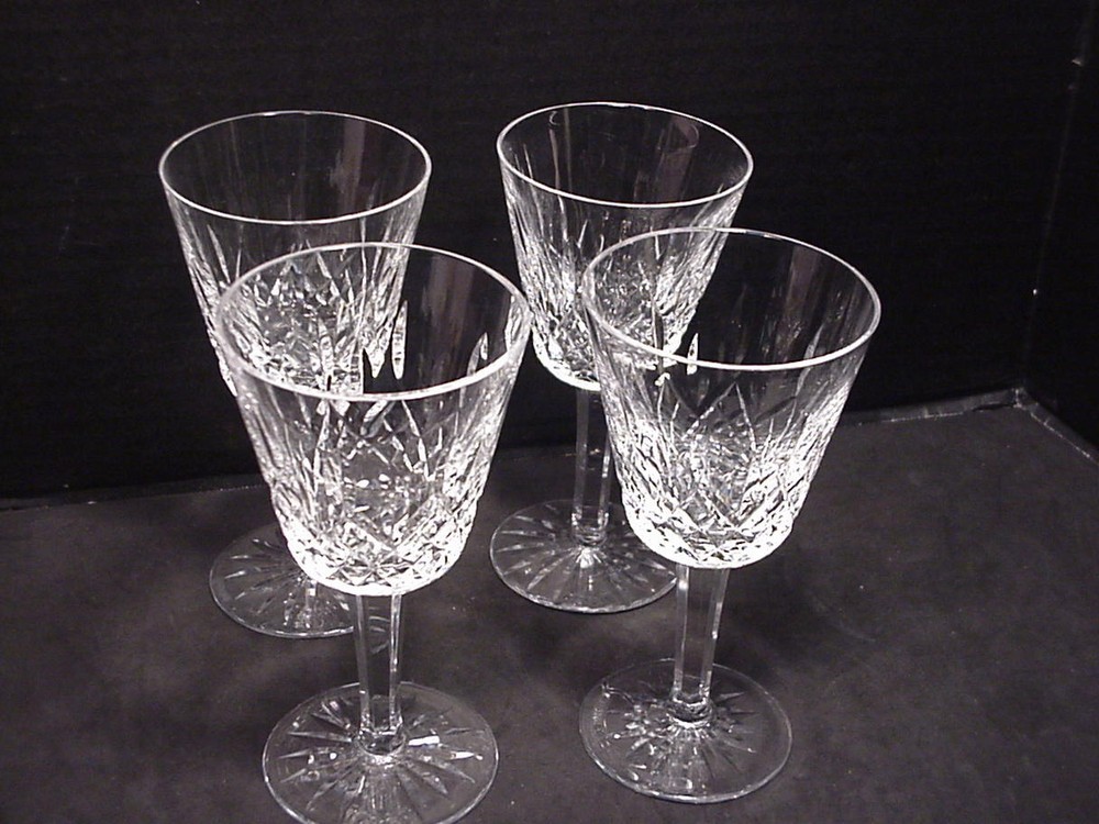 Waterford LISMORE Wine Glass Set of 4 Claret 5 7/8″ Holds 6 oz