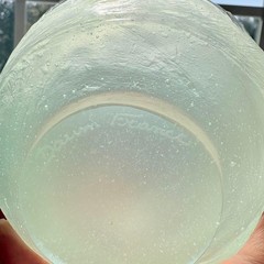 Daum France Crystal Art Glass Bowl Frosted Green Signed With Box Vintage NOS