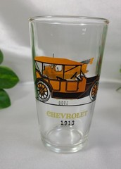 Hazel Atlas Antique Car Tumblers Set of 4 Vintage MCM Red Green Orange Blue