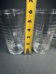 Libbey HOOPS Crisa Clear Ribbed Tumbler Glasses Set of 6 6”