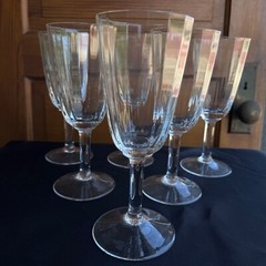 Vintage Dansk Designs FRANCE IHQ 8.5″ Optic Panel Crystal Wine Glasses set of 6