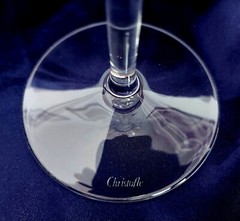 Christofle Iriana Water /Wine Goblet Clear Crystal France Handcut 24% lead cryst