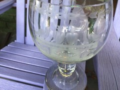 Antique etched Large wedding or anniversary Chalice goblet