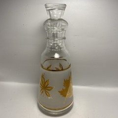 Anchor Hocking Starlyte Frosted Gold Leaf Oil Vinegar Cruet BB15