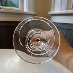 Birks by Ajka “Silver Crystal Ribbon” Wine Water Glass Or Goblet 7 3/4” Tall