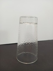 Vintage Clear Textured Glass Heavy 6¼» Tall Pebble Bumpy Watermelon Seed Rain