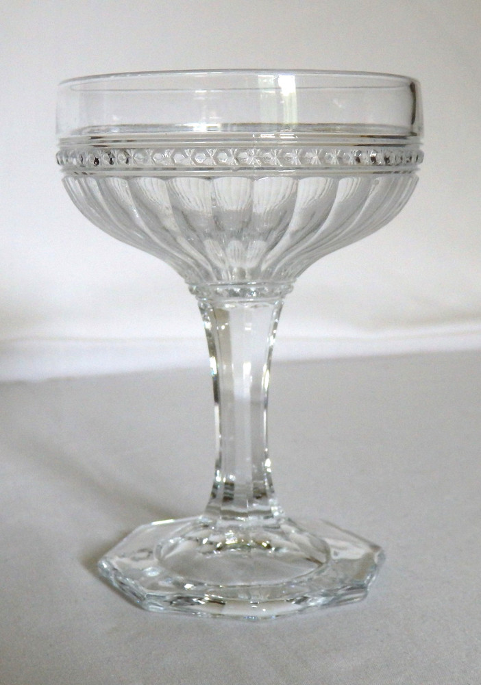 IMPERIAL FANCY COLONIAL CHAMPAGNE GLASS Early American Pattern Glass