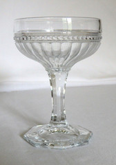 IMPERIAL FANCY COLONIAL CHAMPAGNE GLASS Early American Pattern Glass