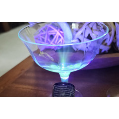 Set of 5- Ribbed Iridescent Water/Wine Glasses- Smooth Stem They Glow